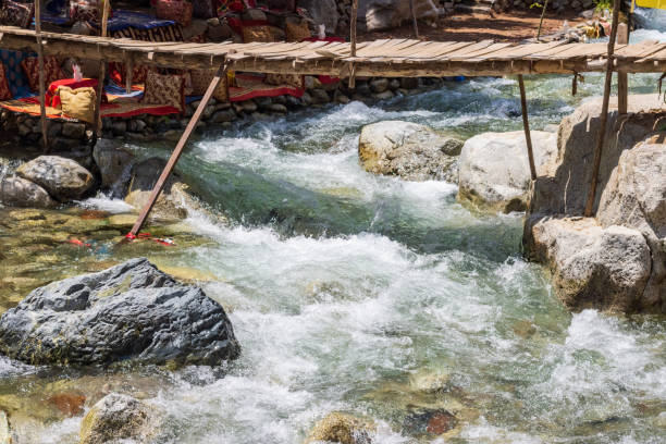 Ourika River at Setti Fatma (Fadma) in Al Haouz Province at High Atlas Mountains, Morocco