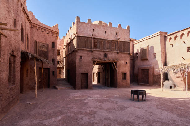 Moroccan prop houses in the town of Ouarzazate in Morocco on the African continent
